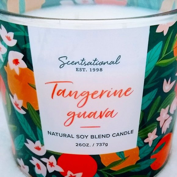 Scentsational Candle Natural Soy Blend Wax Scented Candle Tangerine Guava 26 Oz - Picture 3 of 9